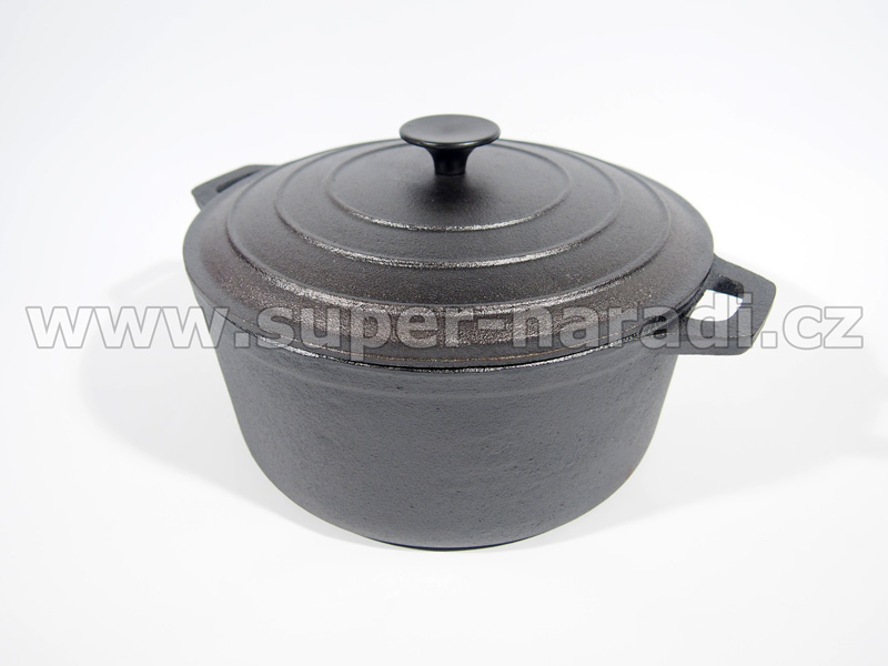 Litinový kastrol 28 cm, 6,5l s poklicí PWI
