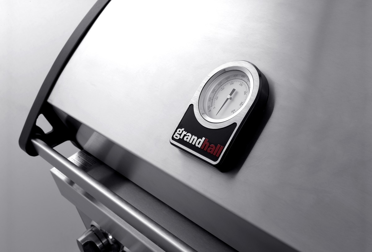 GrandHall Plynový gril ELITE G4 K04000209A 16,8 kW nerez se zadním infra a bočním hořákem