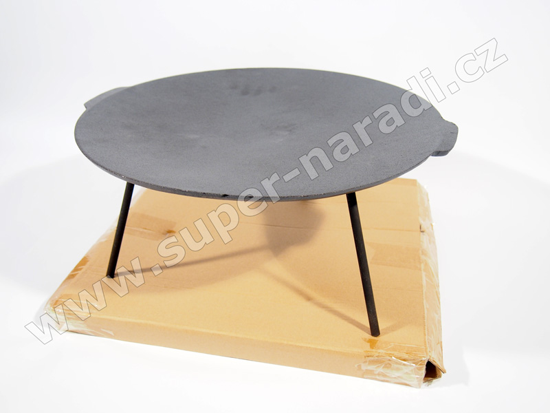 Grilovací litinový plát 45 cm, kruhový, na nožkách PWI 4536 Wok prohnutý