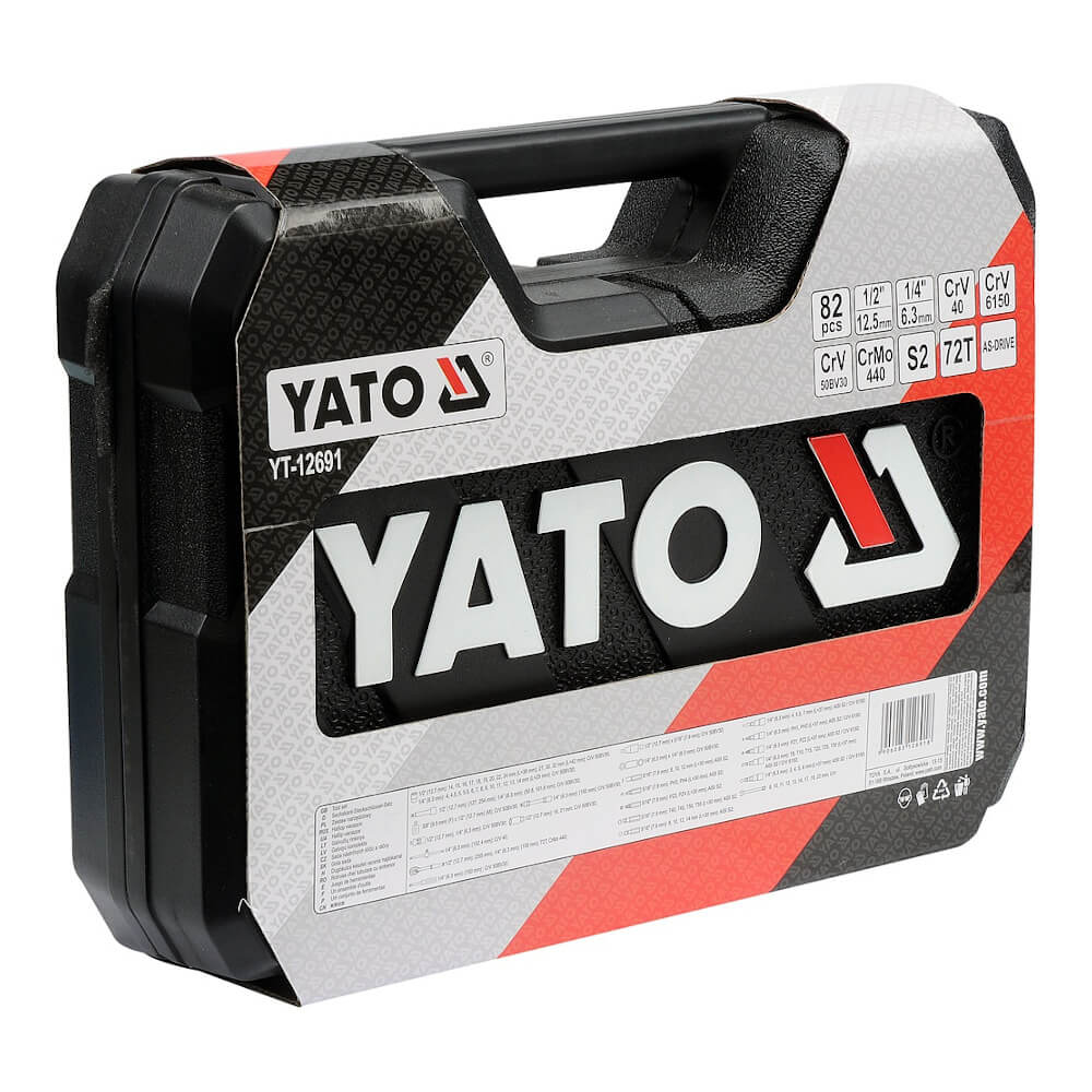Gola sada 1/2", 1/4" + příslušenství 82 ks Yato 12691