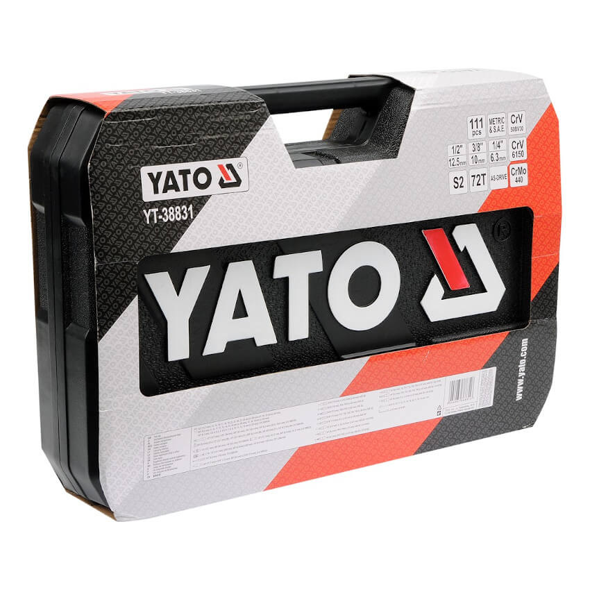Gola sada 1/2", 3/8", 1/4" + příslušenství 111 ks Yato 38831
