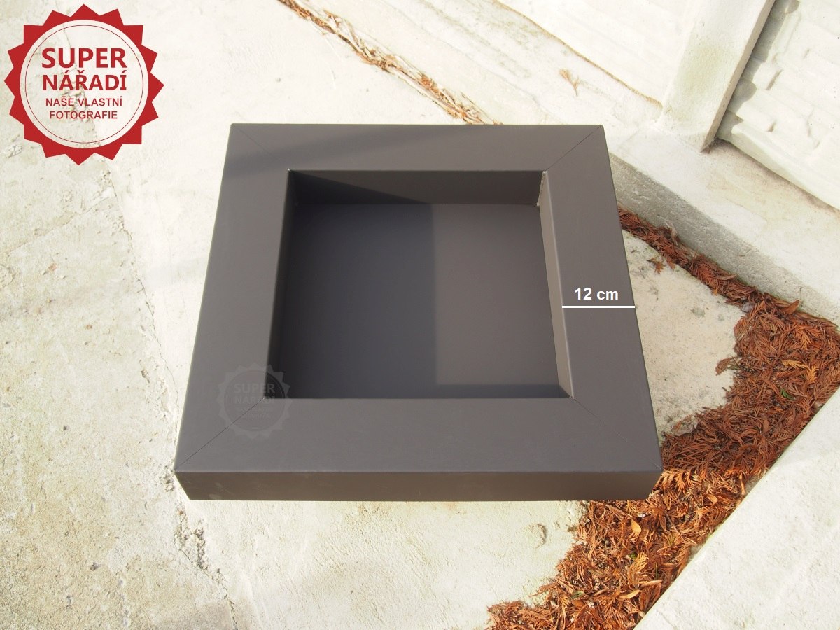 Zahradní ohniště Tetragon 70x70x25 cm čtvercové, černé FCook E00127 - lakované