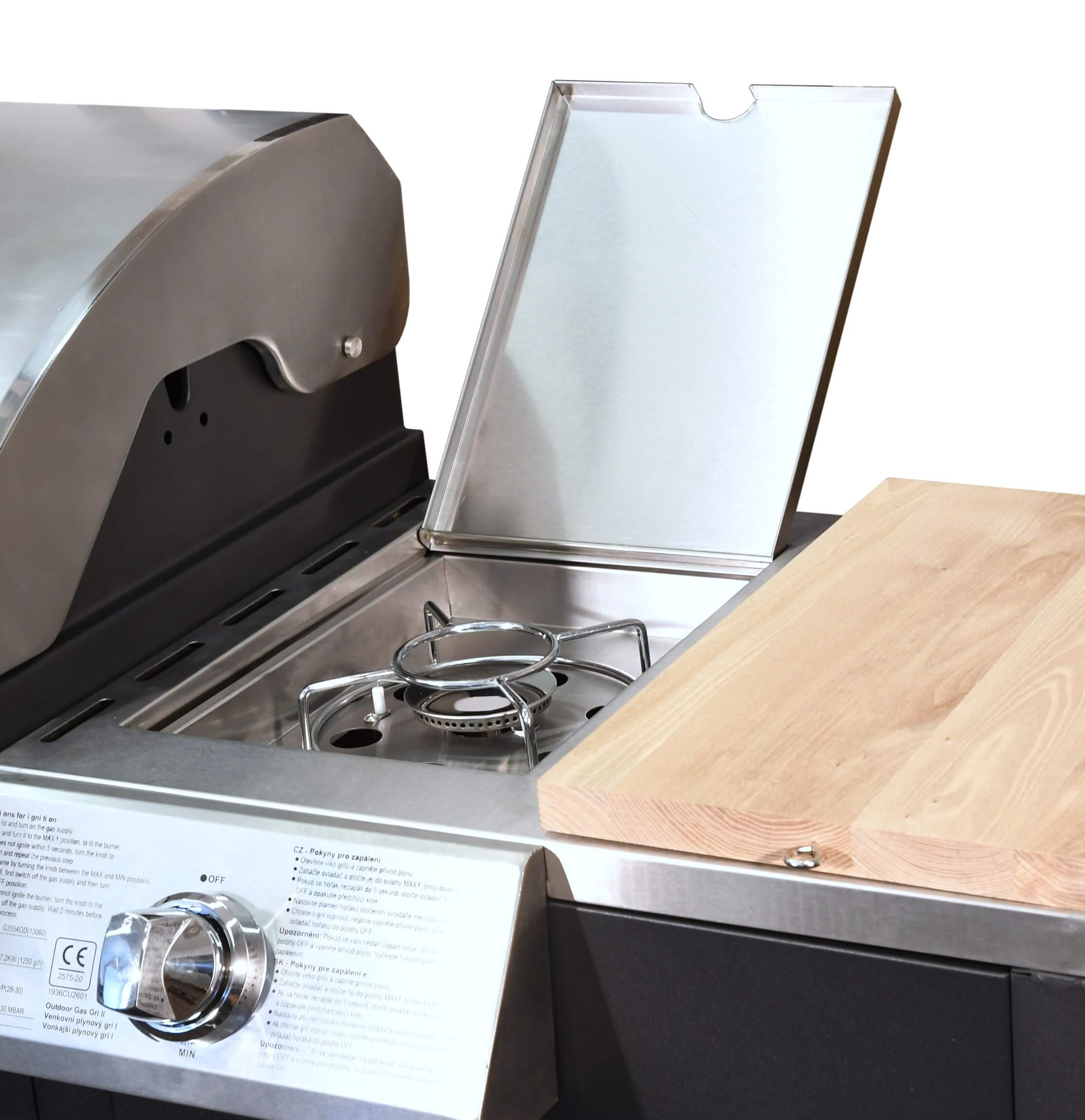 Cattara Zahradní kuchyně s plynovým grilem Vicenza 13060, 17,2 kW, 4+1 hořák, umyvadlo, stolek, gril 65x46cm