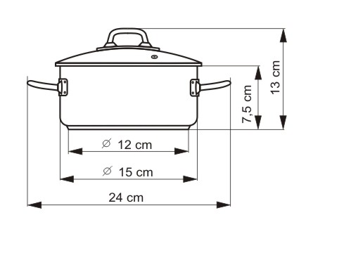Kolimax Kastrol 15 cm s poklicí, 1 l, nerez Professional 160072
