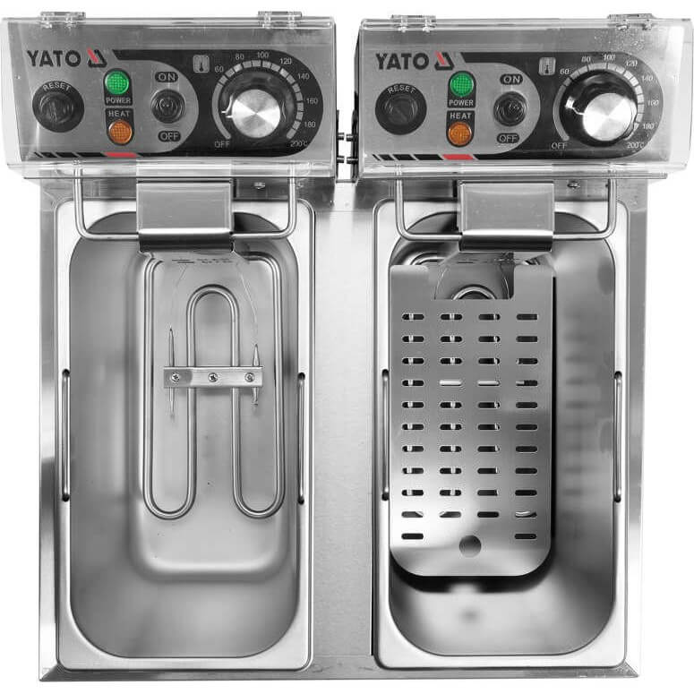 Yato Fritéza 5+5 l, 2x2 kW, 230V dvoukomorová YG-04621, nerezová