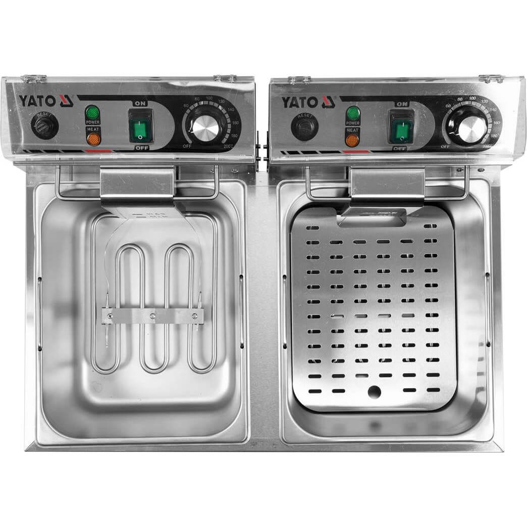 Yato Fritéza 6+6 l, 2x3 kW, 230V dvoukomorová YG-04622, nerezová