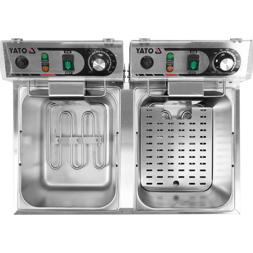 Yato Fritéza 8+8 l, 2x3,3 kW, 230V dvoukomorová, nerezová YG-04623