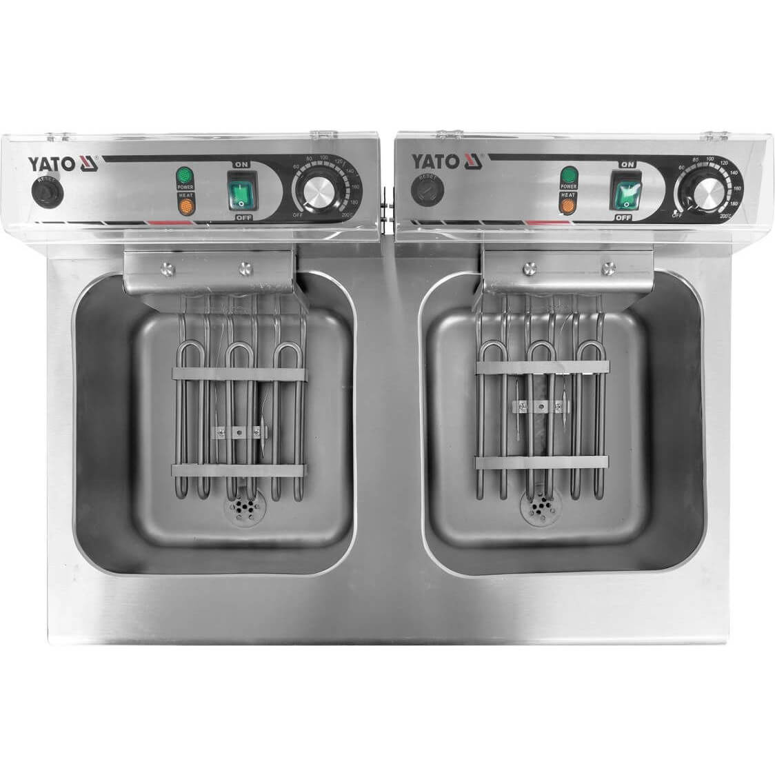 Yato Fritéza 12+12 l s ventilem, 2x5 kW 400V, dvoukomorová YG-04634, nerezová