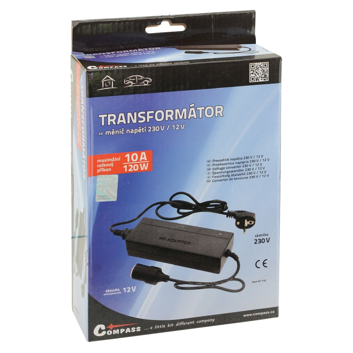 Trafo 230/12V 10Amp Compass 07116 převodník