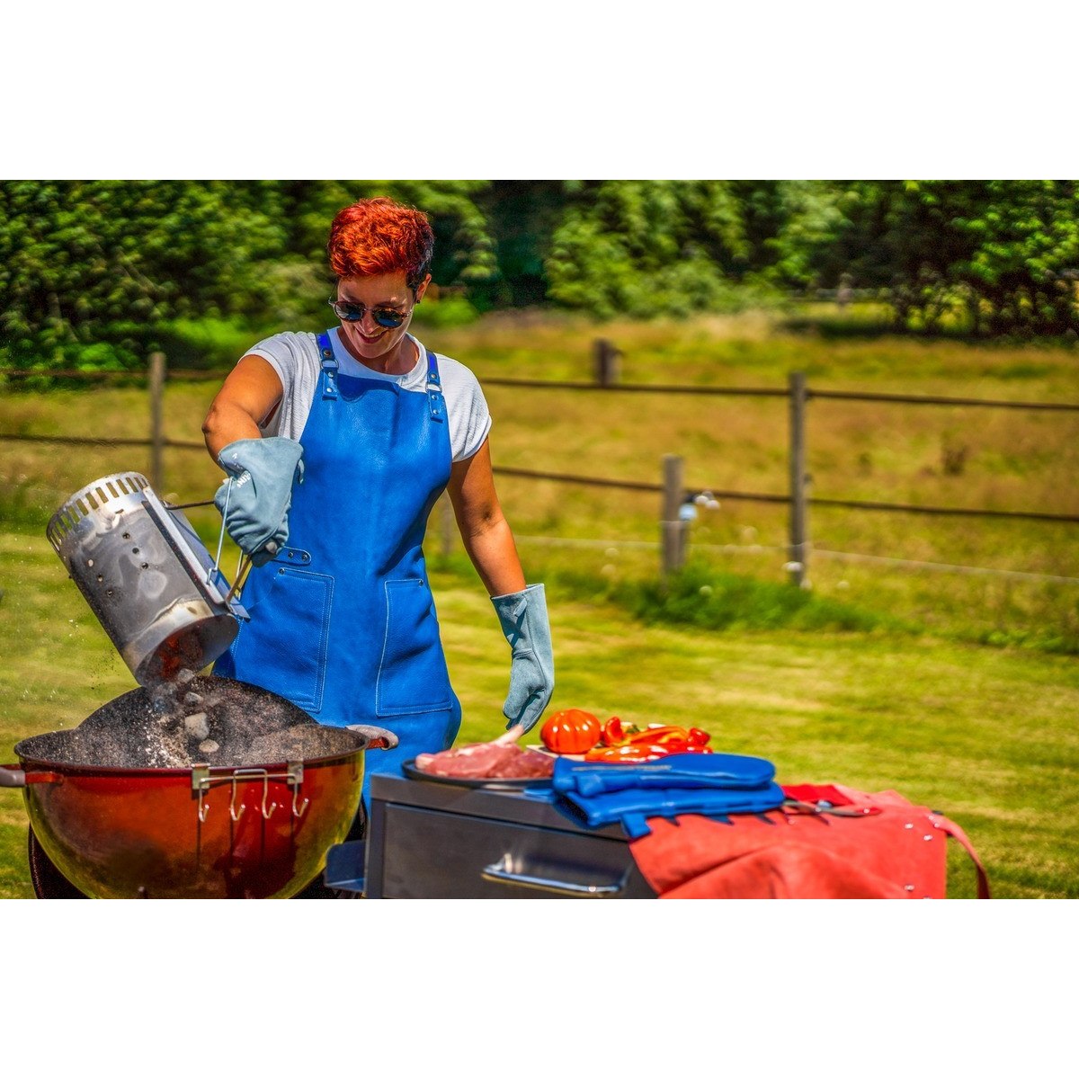 Dámské kožené grilovací rukavice BBQ Premium - pár Feuermeister 501736G13A