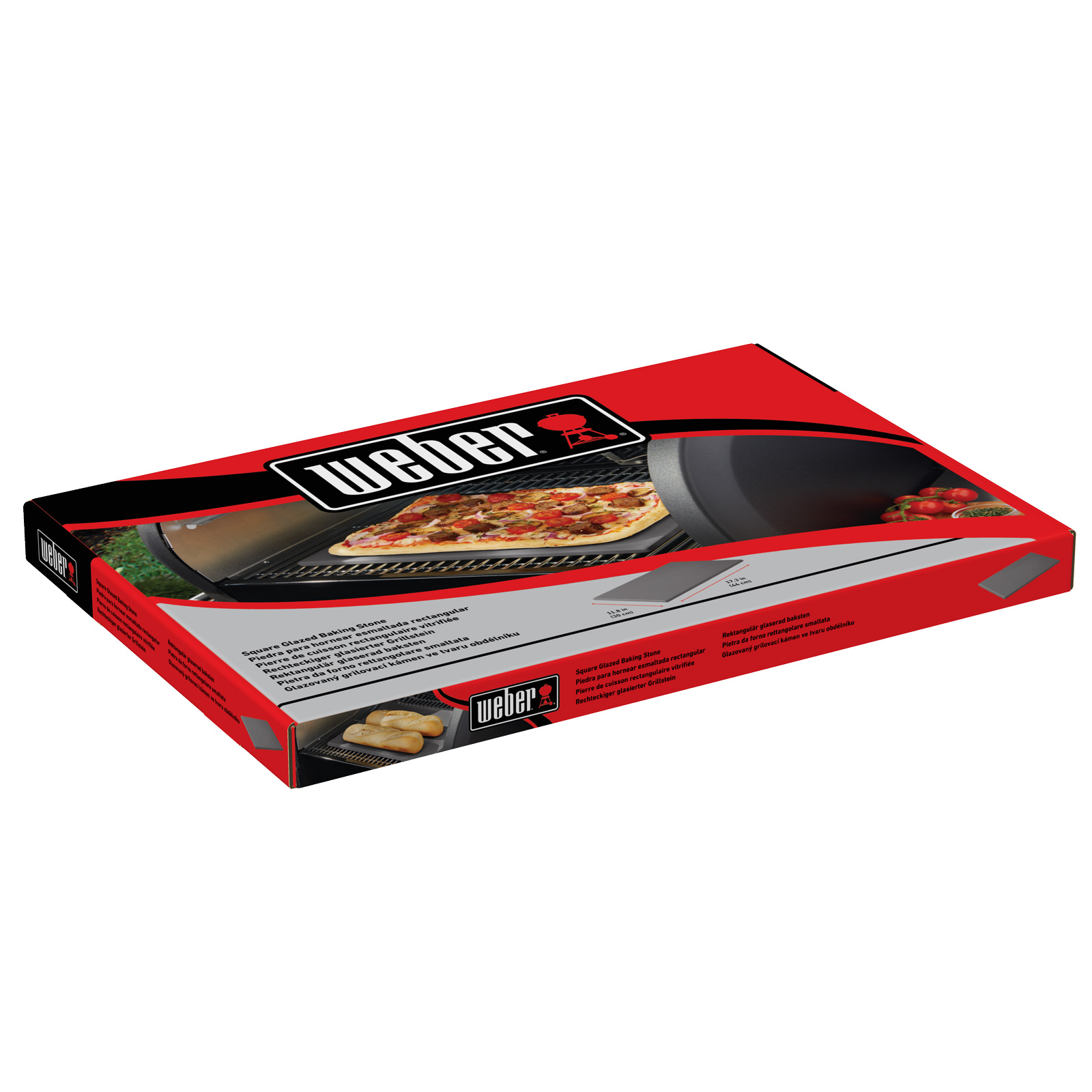 Weber Glazovaný pizza kámen 30 x 44 cm 18414, šedý, na chleba