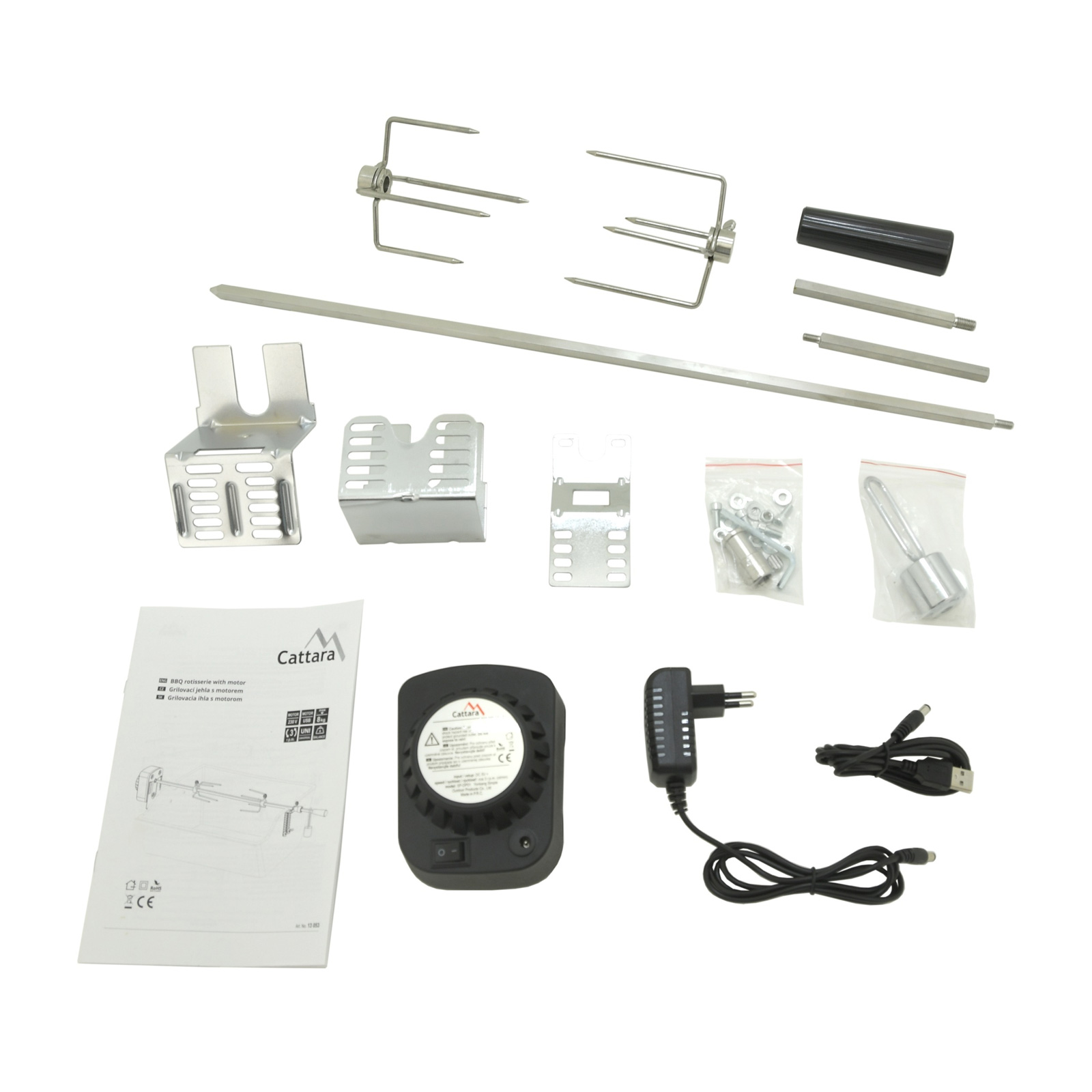Cattara grilovací jehla 94cm 230V UNI 13053, elektrická s motorkem