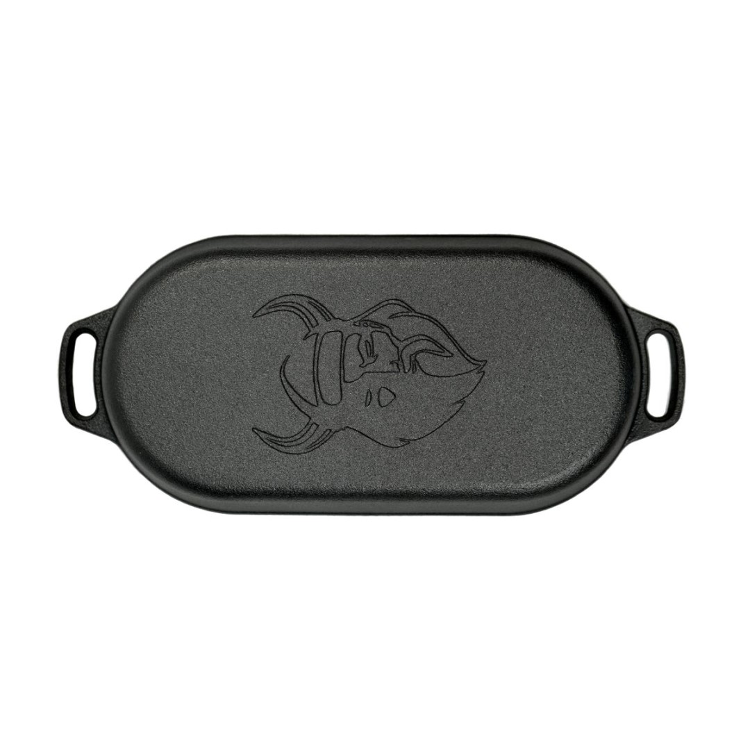 Litinový oválný hrnec 2 l, Dutch Oven Valhal Outdoor VH2L multifunkční