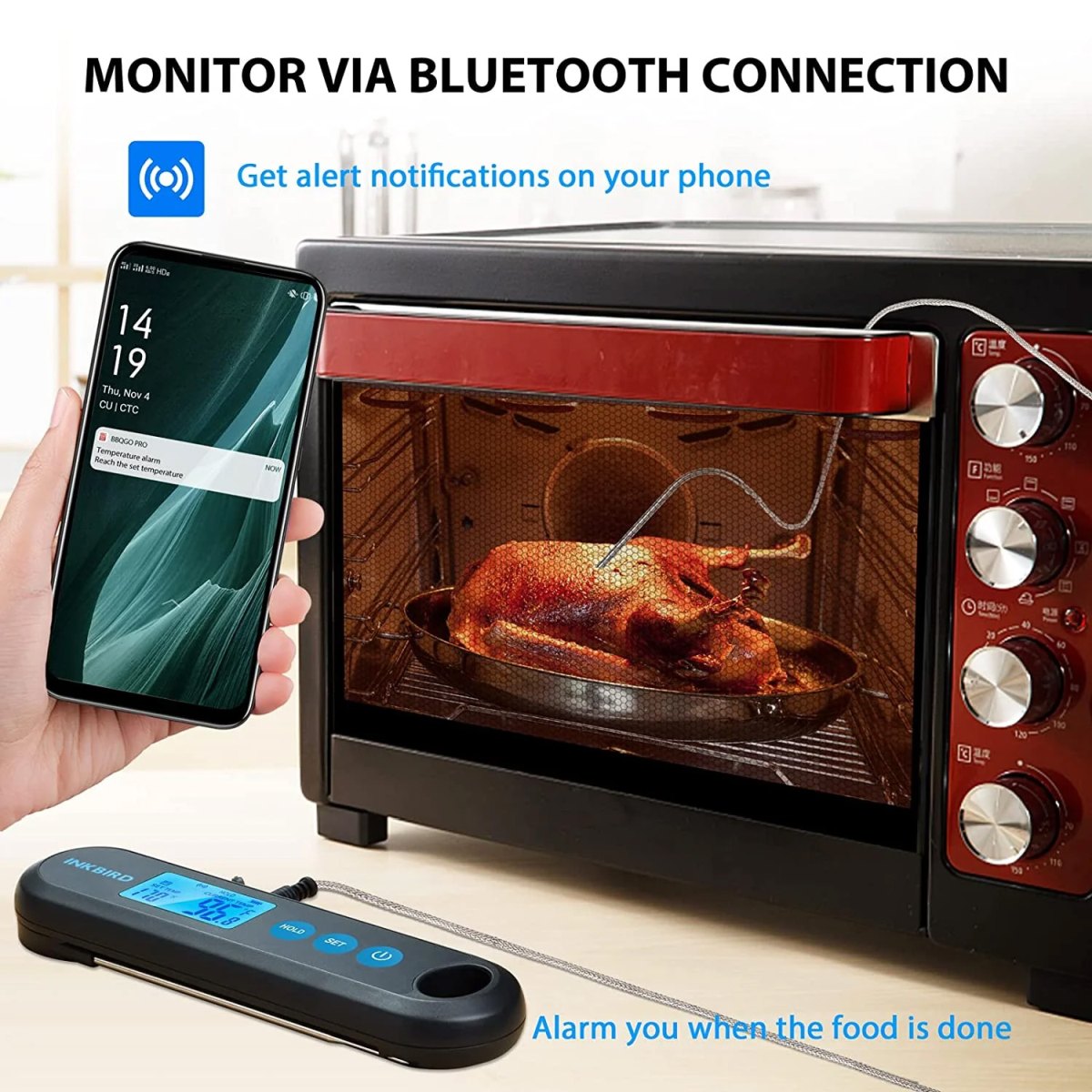 Digitální ultrarychlý kapesní teploměr + 2 sondy IHT-2PB Inkbird Bluetooth Combi