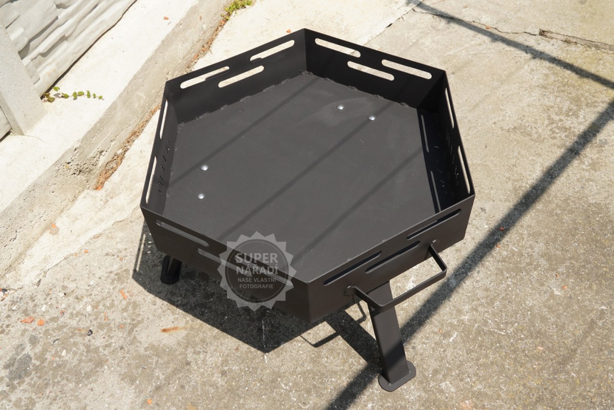 PLD Ocelové ohniště Hexagon 6A, 68x52cm KRB3, termo, 6 úhelník na 3 nožkách Delfin