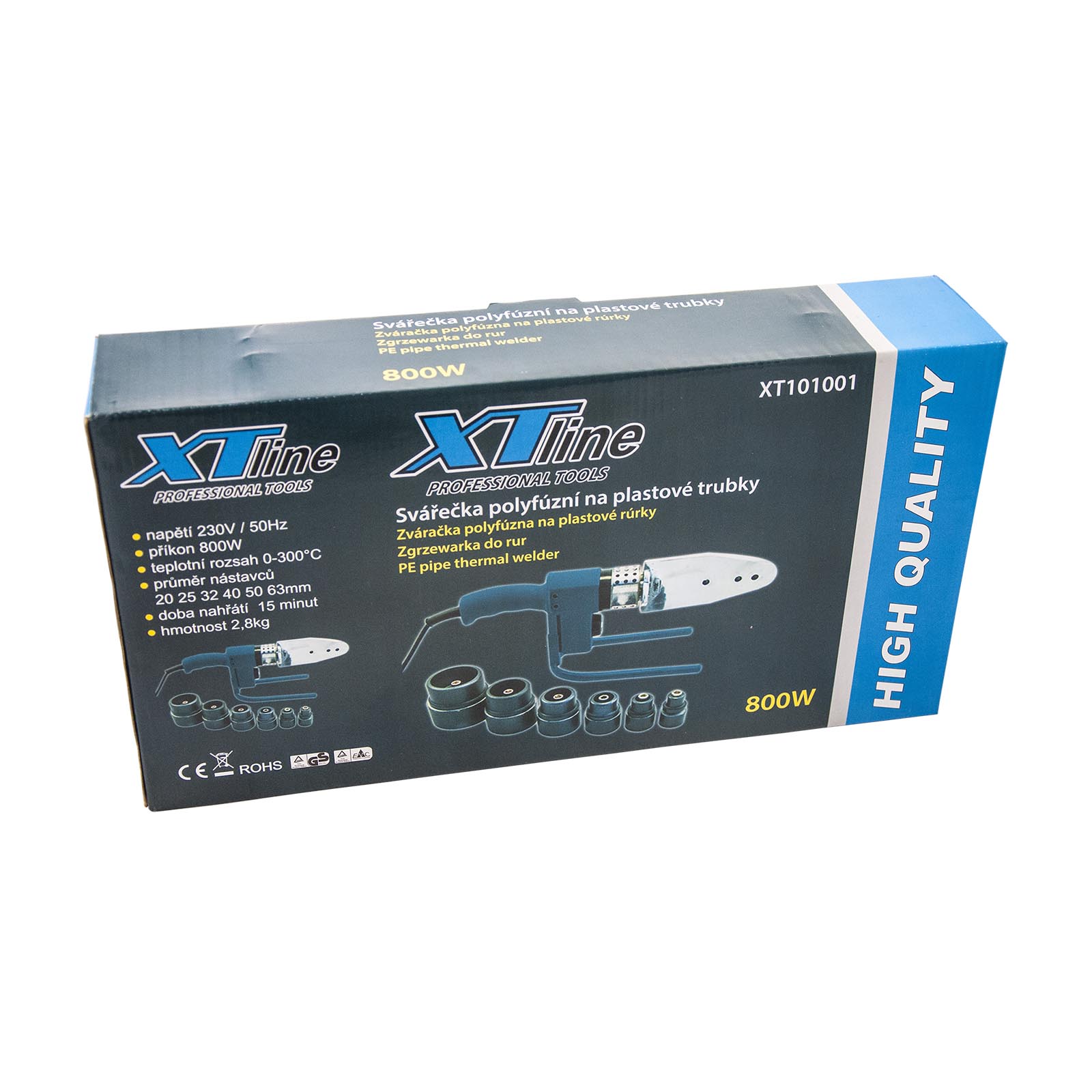 XTLINE Polyfůzní svářečka 800 W na plastové trubky XT101001 + příslušenství