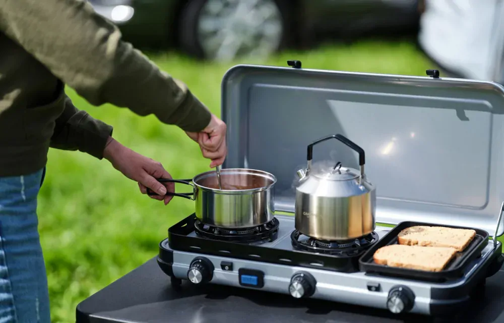 Plynový vařič + gril Camping Kitchen 2 Multi-Cook, Campingaz 2197176 PB, 3 hořáky