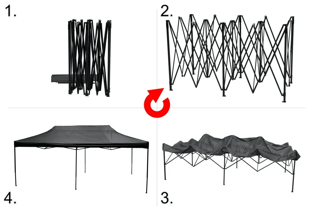 Párty stan nůžkový 3x6m, šedý, nepromokavý Cattara 13343 WaterProof