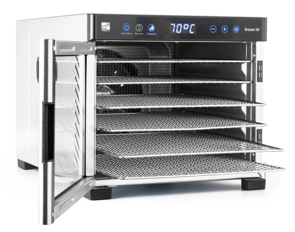 G21 Breezer sušička potravin 6 táců, 650W s UV funkcí, nerez 60081126