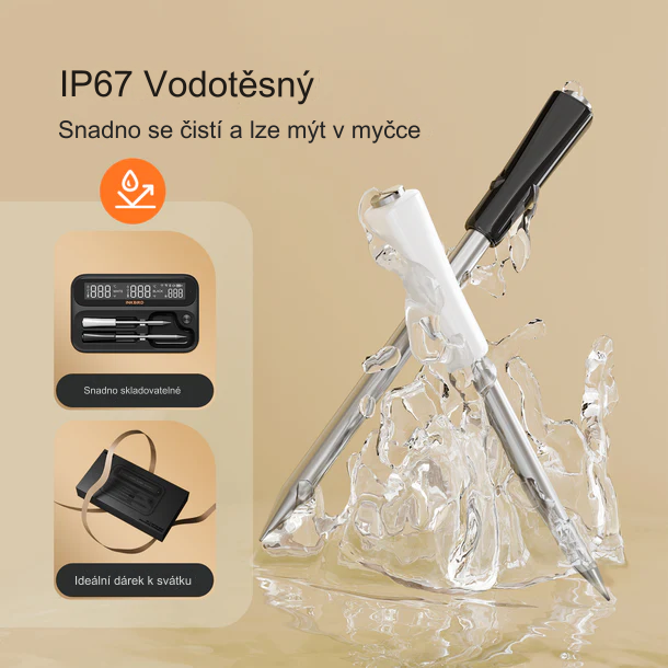 Inkbird bezdrátový teploměr WiFi & Bluetooth 100m BBQ, LCD displej INT-12-BW