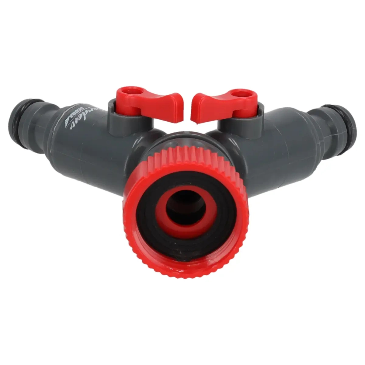 Dedra Dvojitá přípojka na vodovodní kohoutek 3/4"-1" 80N002K s uzávěry, ABS a PP plast, blistr