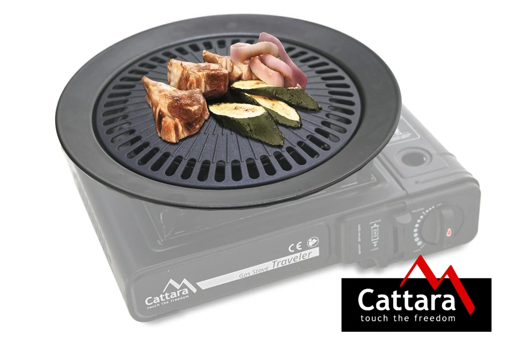 Cattara Grilovací rošt 25/32 cm k přenosnému vařiči Traveler, 14081 + rukojeť