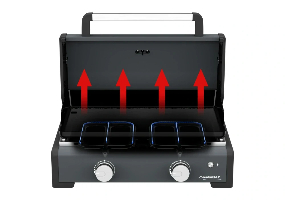 Campingaz Plancha Sigma 2 Cook, 6kW, 2217204 plynový stolní gril, 2 hořáky, víko, litinová plotna