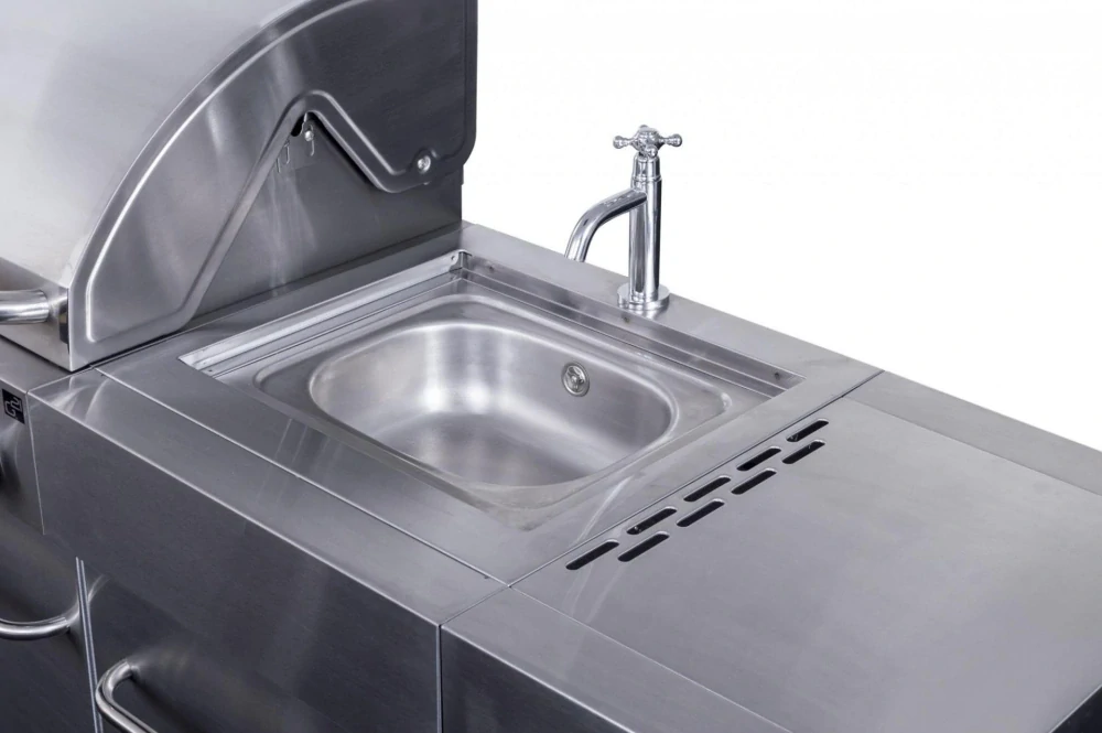 G21 Plynový gril Nevada BBQ zahradní kuchyně Premium Line 6390340, 8 hořáků, jehla, dřez, skříňky