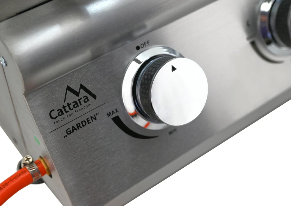Cattara gril plynový Garden stolní 9,6 kW, nerezový 14100, 3 hořáky s víkem, polo-vestavný