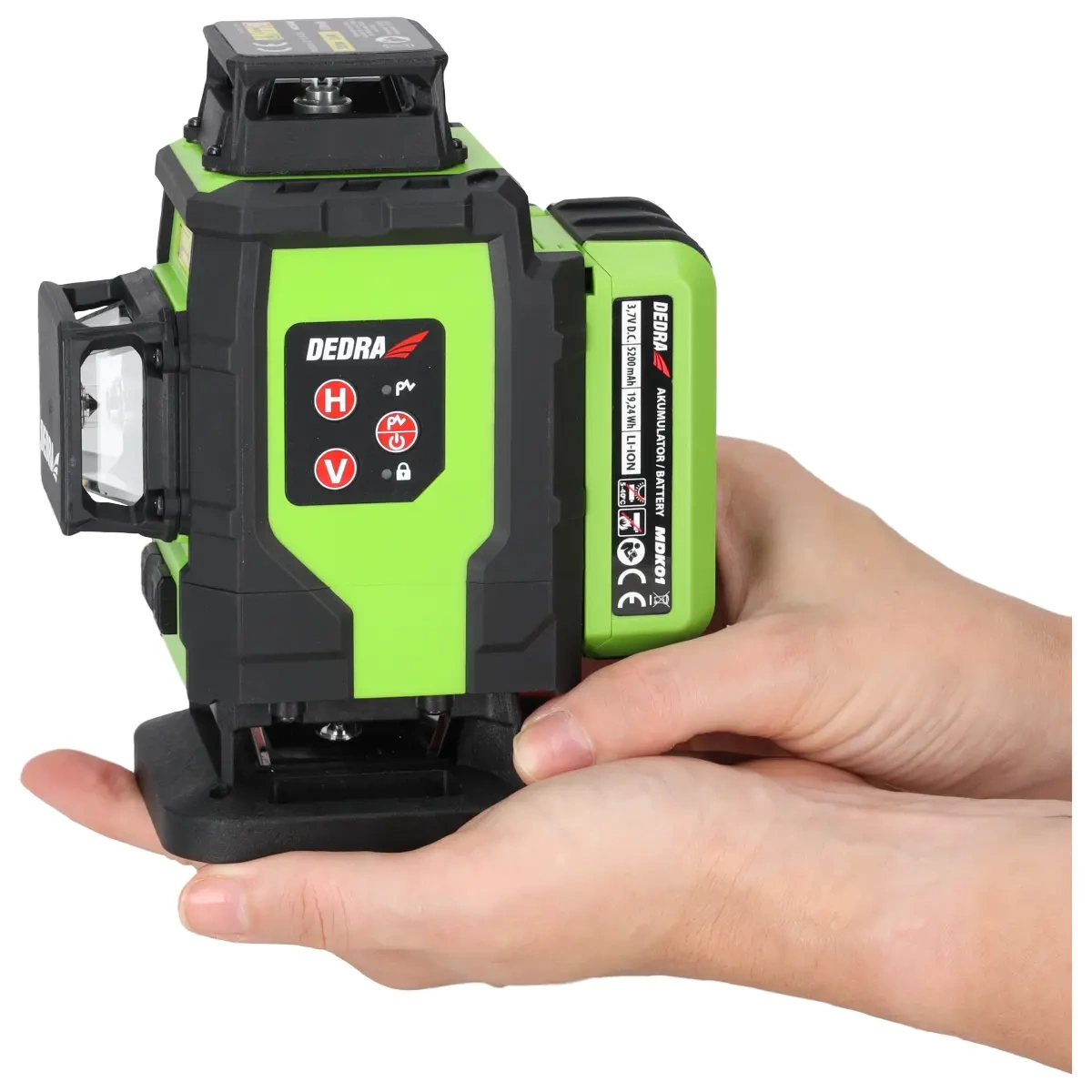 DEDRA křížový laser 4D, 2,4W 30/50m MC0908 se zeleným paprskem, diody Sharp