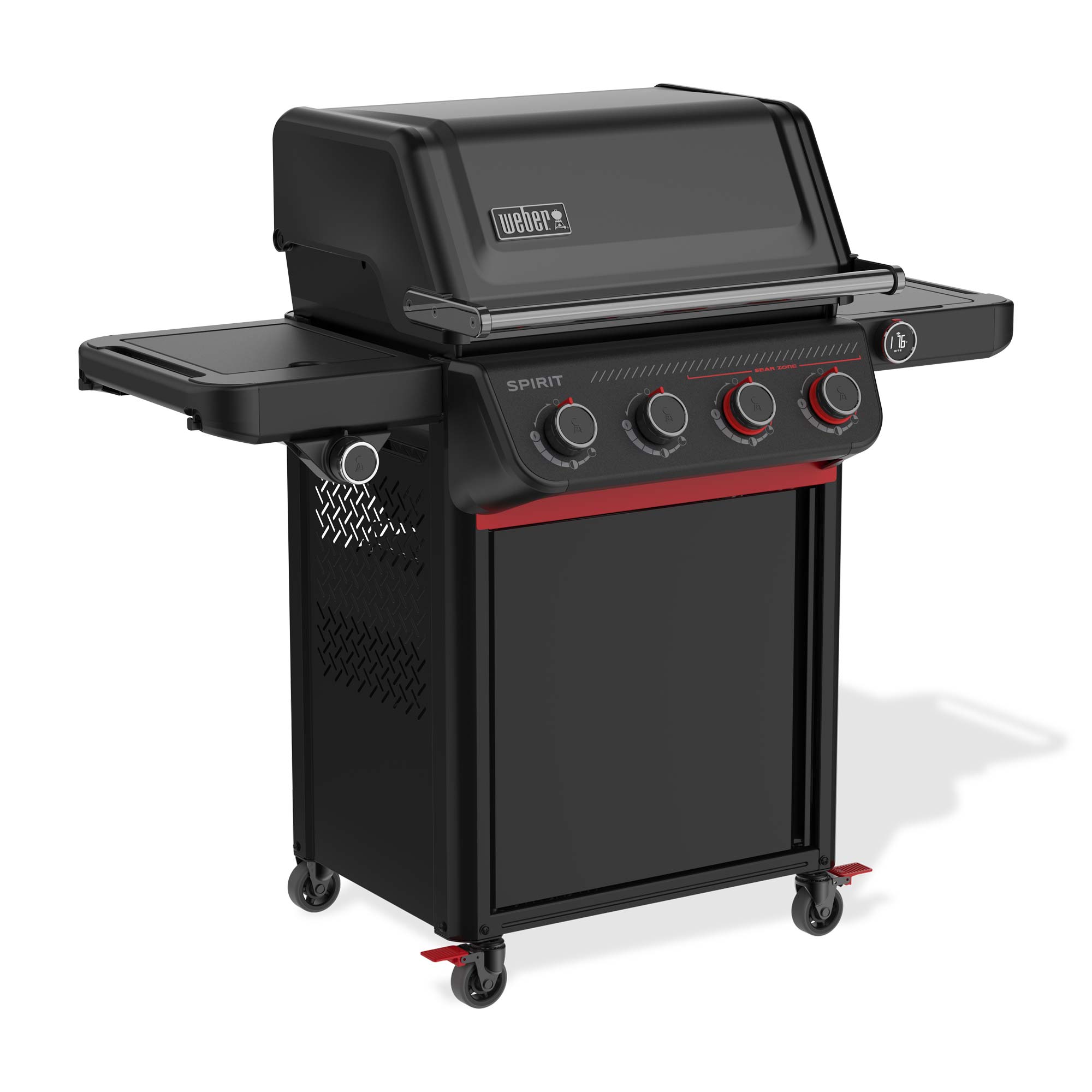 Weber Spirit EPX-435R Stealth Edition, plynový gril 14 kW 1502252 + rožeň 230V, vařič, Sear Zone, W-Works, Connect, Crafted GBS