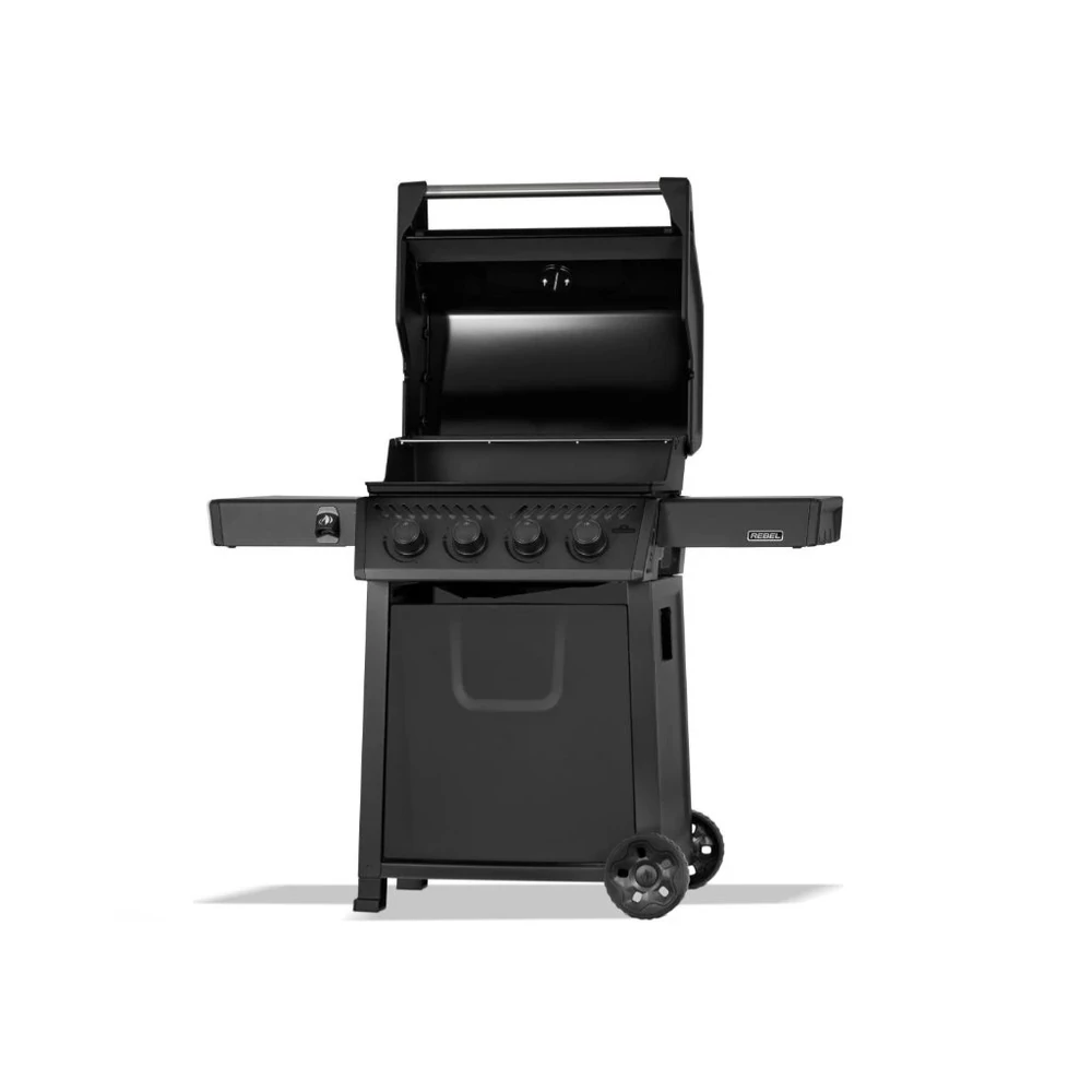 Napoleon Rebel 425 plynový gril, 4 hořáky, 16,6 kW RBL425PK-FR-A černý, Wave rošt + litinový tál