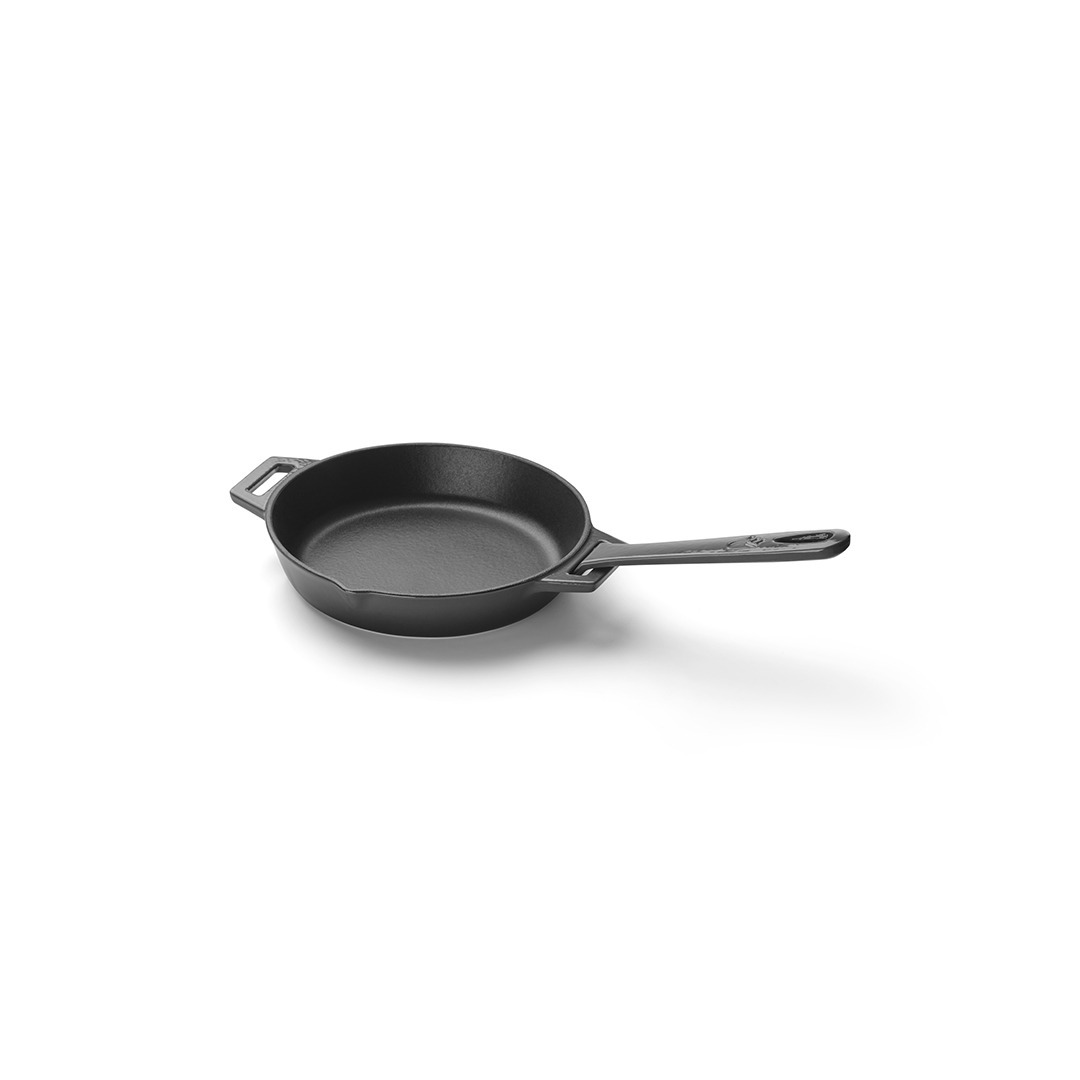 Grandpro litinová grilovací pánev 25 cm A03001002T, šedý smalt, odnímatelná rukojeť, rovné dno