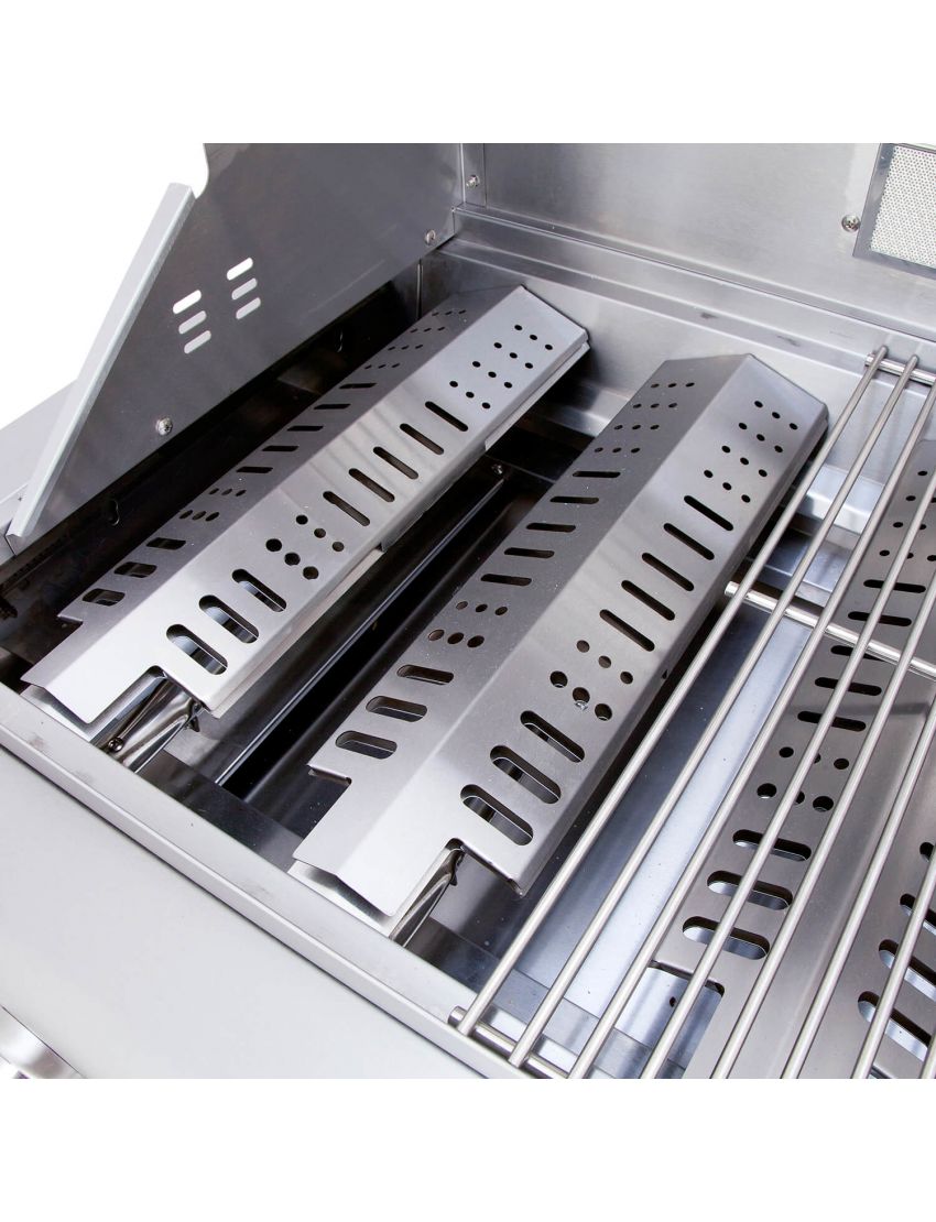 ALLGRILL Chef L Black 100729, vestavný plynový gril 17,5 kW, 4+1 hořák, zadní infra, Airsystem - nerez, černé víko