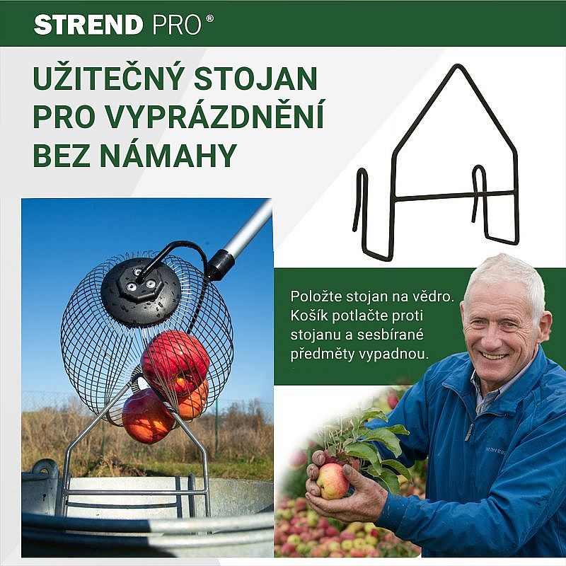 Strend Pro OD-50206 sběrač na ořechy a ovoce s teleskopickou ALU násadou 80-120 cm, 211970