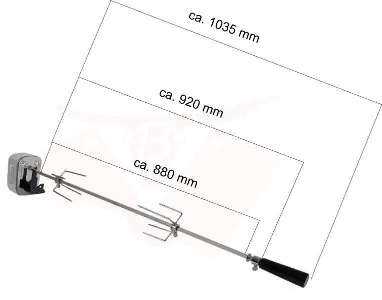 Grilovací otočný rožeň na kuře 103 cm Beeketal BGS-e 230V, 4W