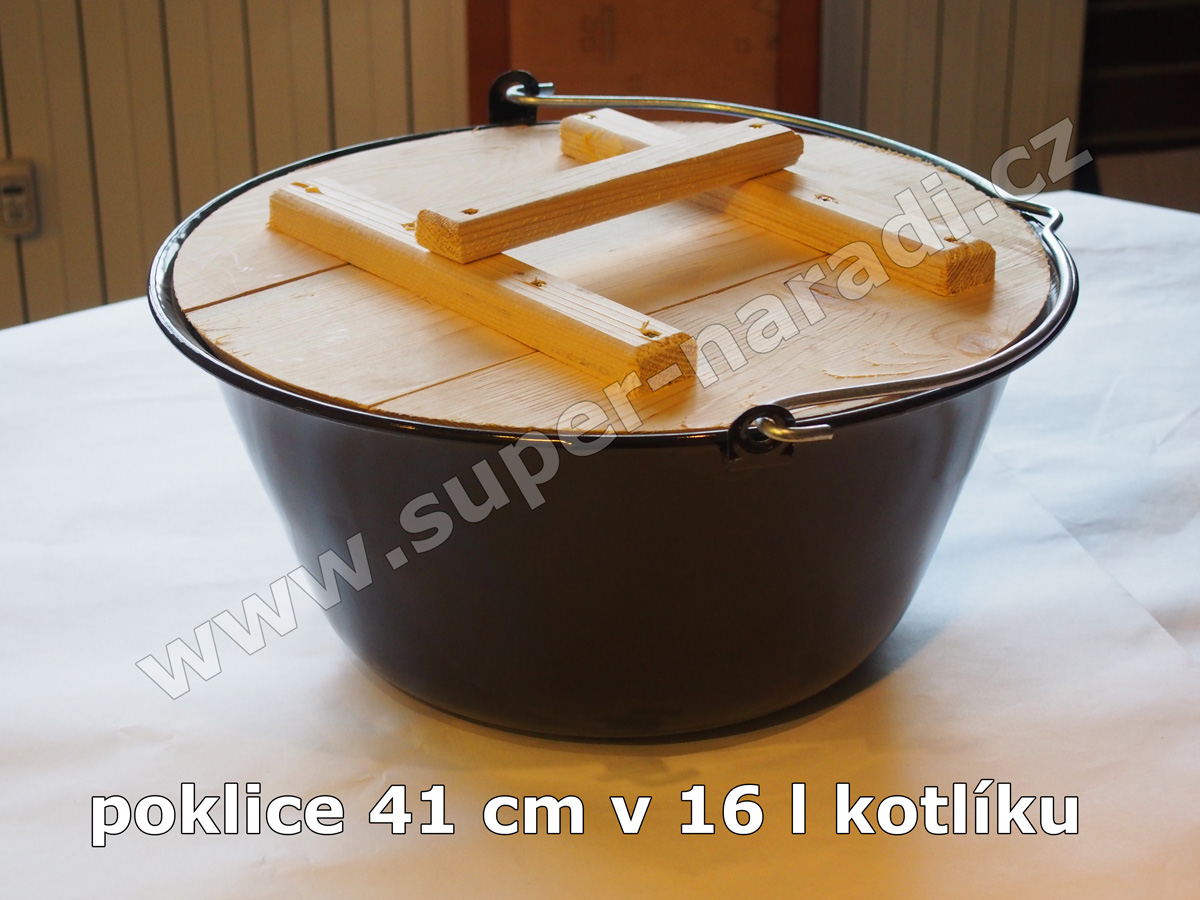 Dřevěná poklička 41 cm na kotlíky s madlem MGB