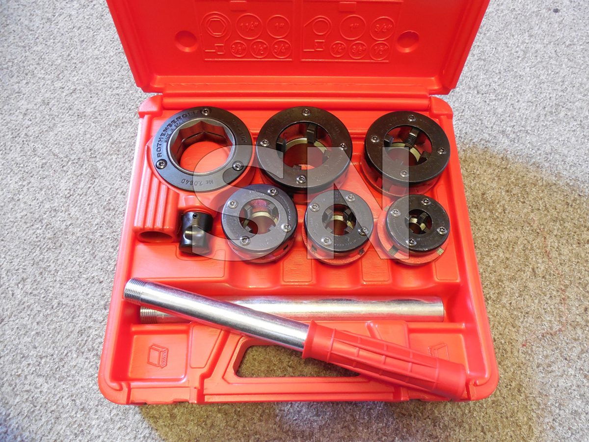 Ruční závitnice BSPT R 3/8, 1/2, 3/4, 1, 1.1/4" Super CUT set, ROTHENBERGER 70790X