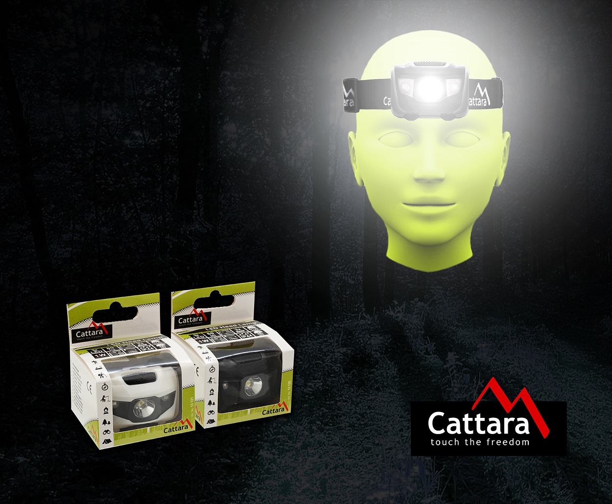 Čelovka LED 80lm černá Cattara 13120