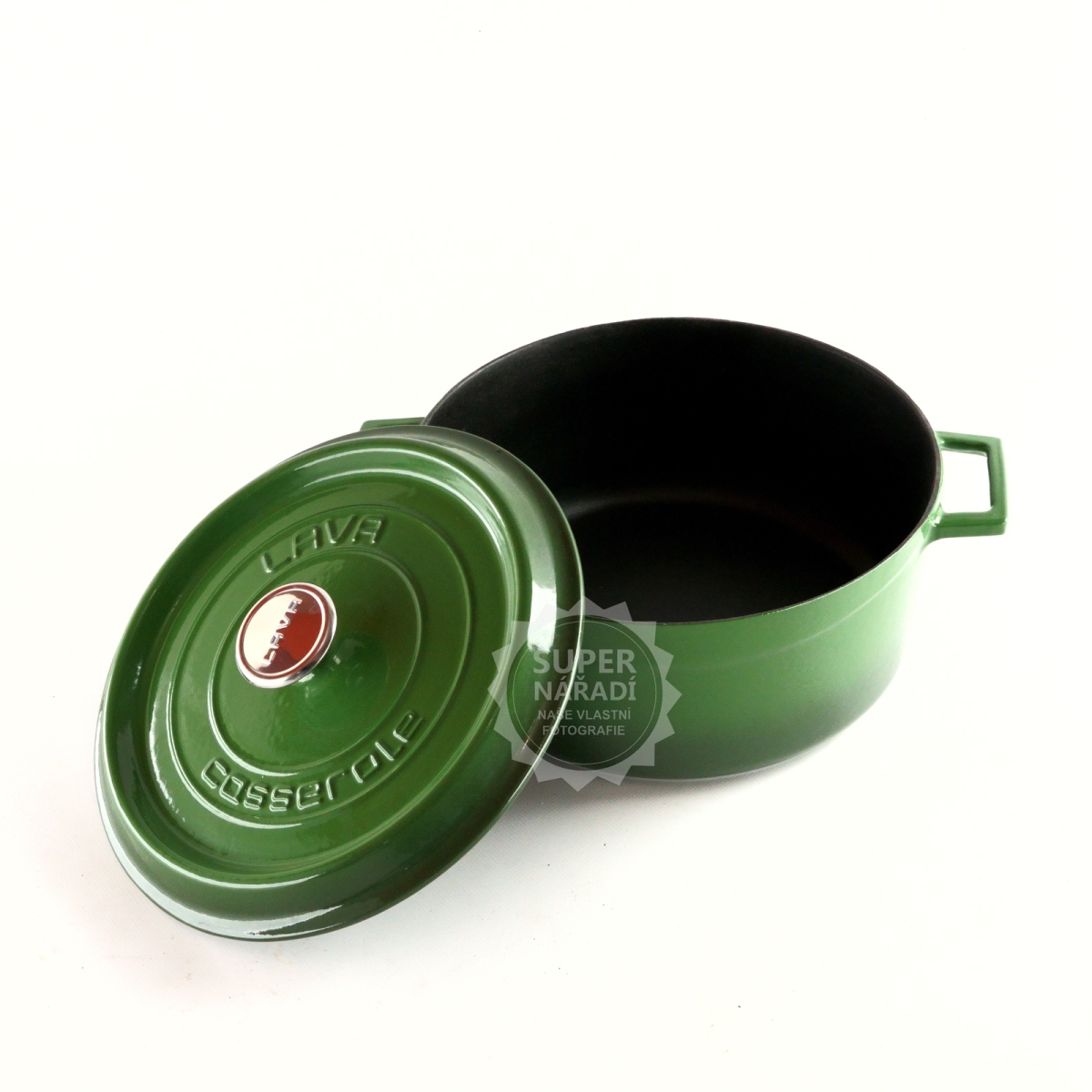 Litinový zelený hrnec 28 cm smalt, kulatý Lava Metal LVYTC28K2G