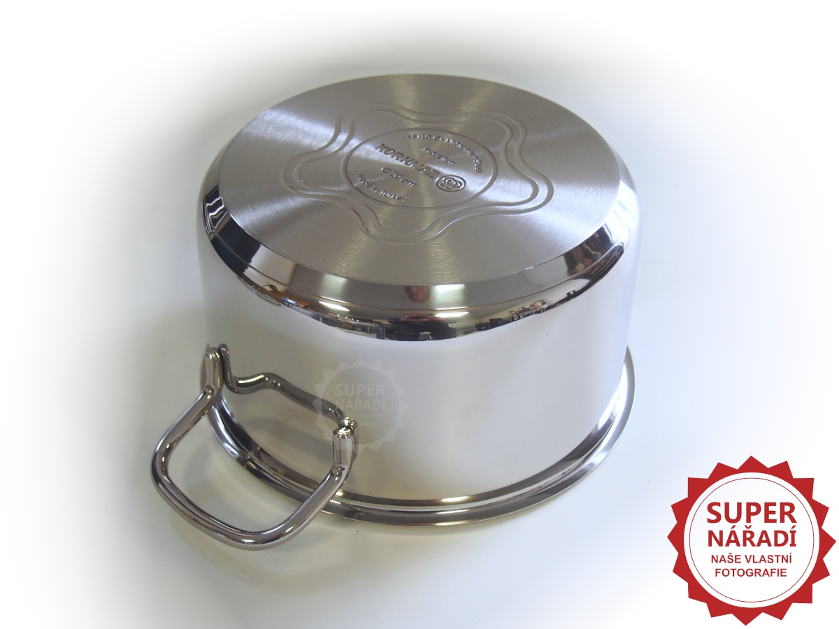 Perla Nerezový hrnec 20 cm 3,5 l + poklice Korkmaz A1655