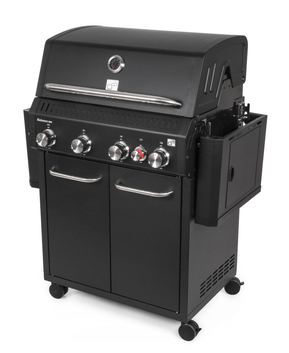 G21 Plynový gril 17kW Alabama Black BBQ Premium Line 63903110, černý, boční vařič, gastro miska