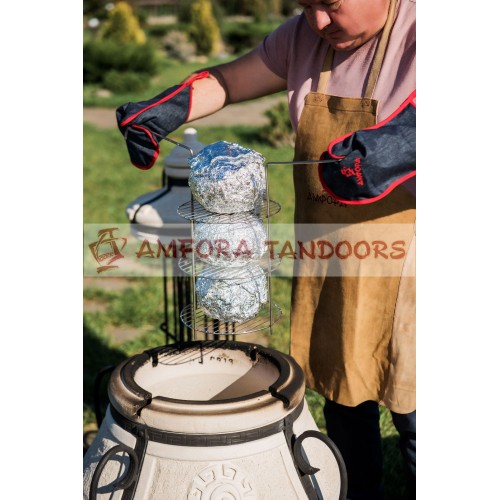 4-patrový grilovací rošt 29 cm, nerez Amfora Tandoors 000698 do keramické pece