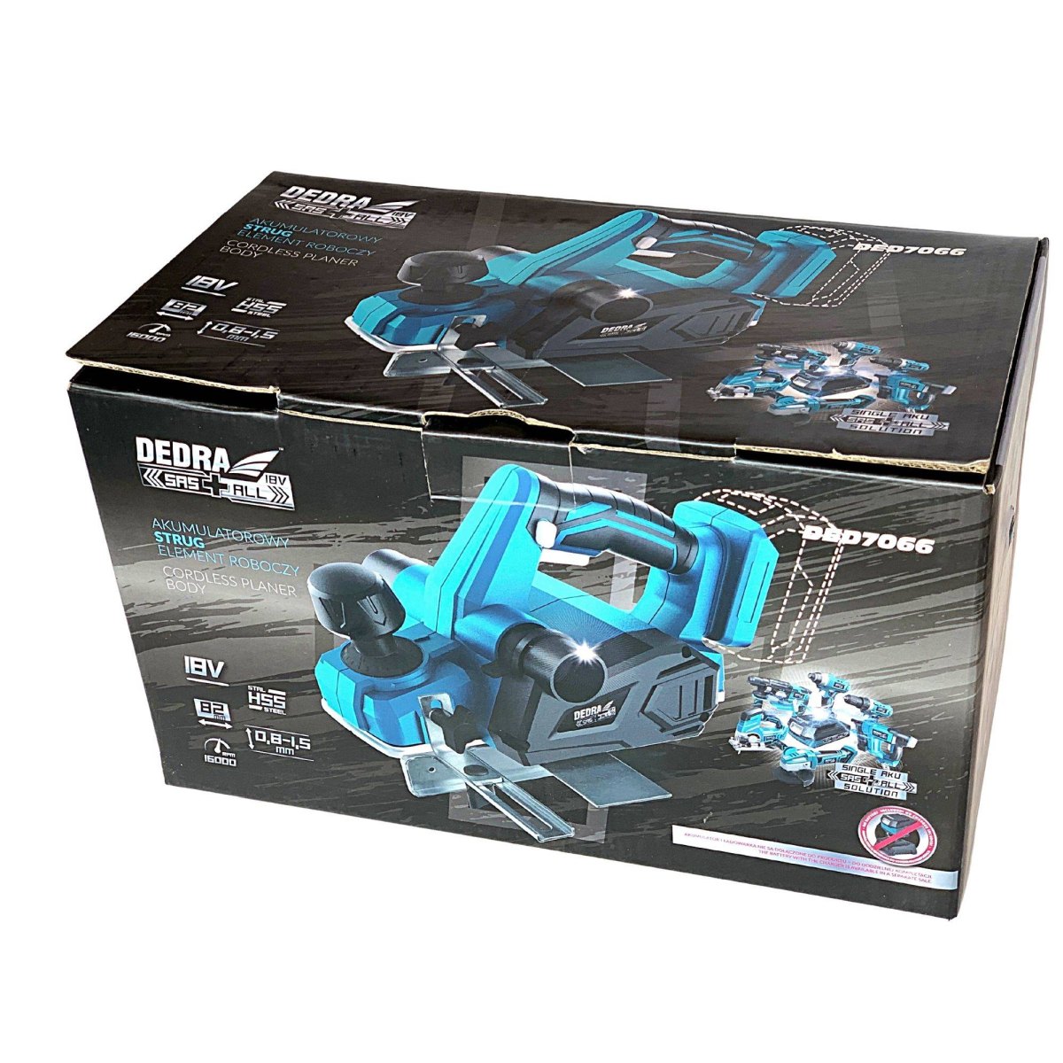 Dedra Aku hoblík 82 mm SAS+ALL 18 V DED7066