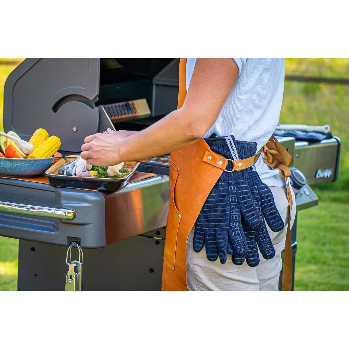 Dámské kevlarové grilovací rukavice BBQ Premium - pár, černé Feuermeister 7002330610