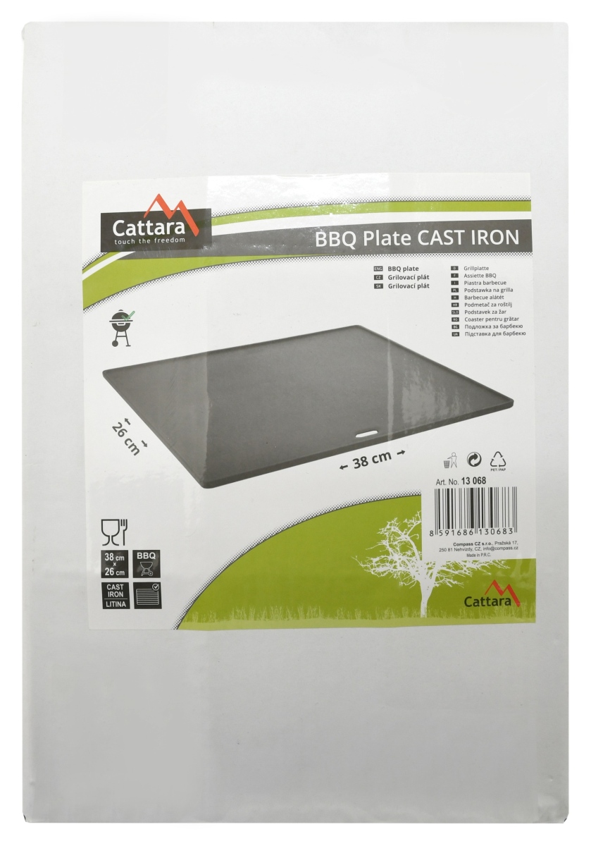 Cattara Grilovací plát 26x38cm litina, 13068 s odtokem, smaltovaný