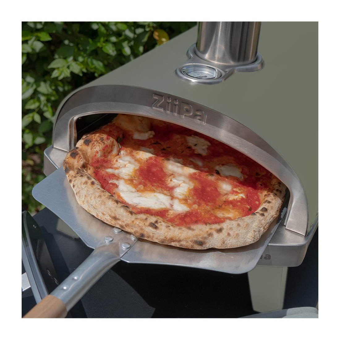 Pizza pec Piana 31 cm na dřevěné pelety, zelená Ziipa 22-002