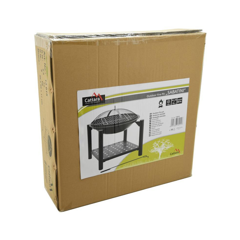 Cattara ohniště 48cm s grilovací mřížkou Sabatini 13015 s poklopem, kovové