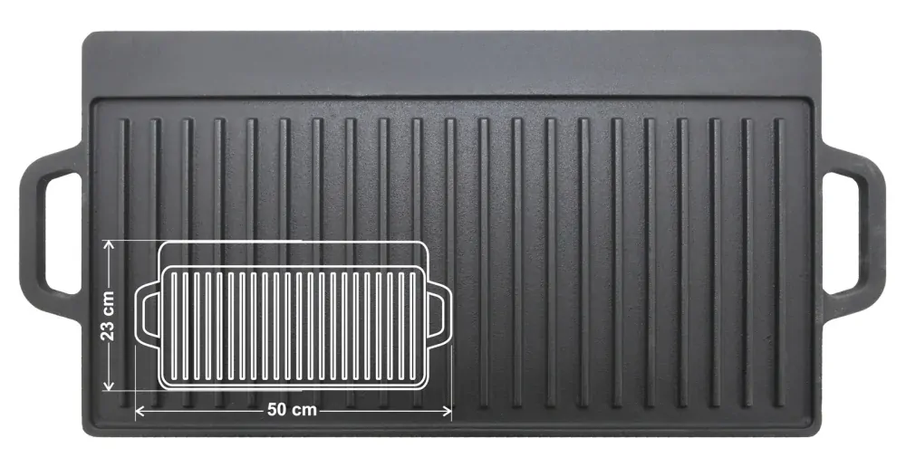 Cattara Grilovací plát oboustranný 50x23x1,4cm, 13064 litinový