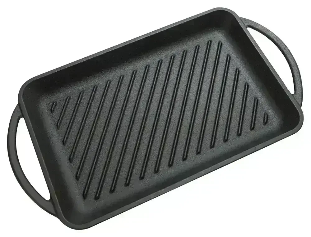 Cattara Grilovací pánev s držadly Litina 33x21,5cm 13062 vroubkovaná, obdélníková